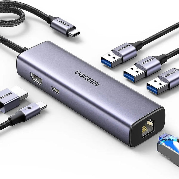 UGREEN 15598 6-in-1 USB-C Hub, 4K30, Gigabit LAN — product view