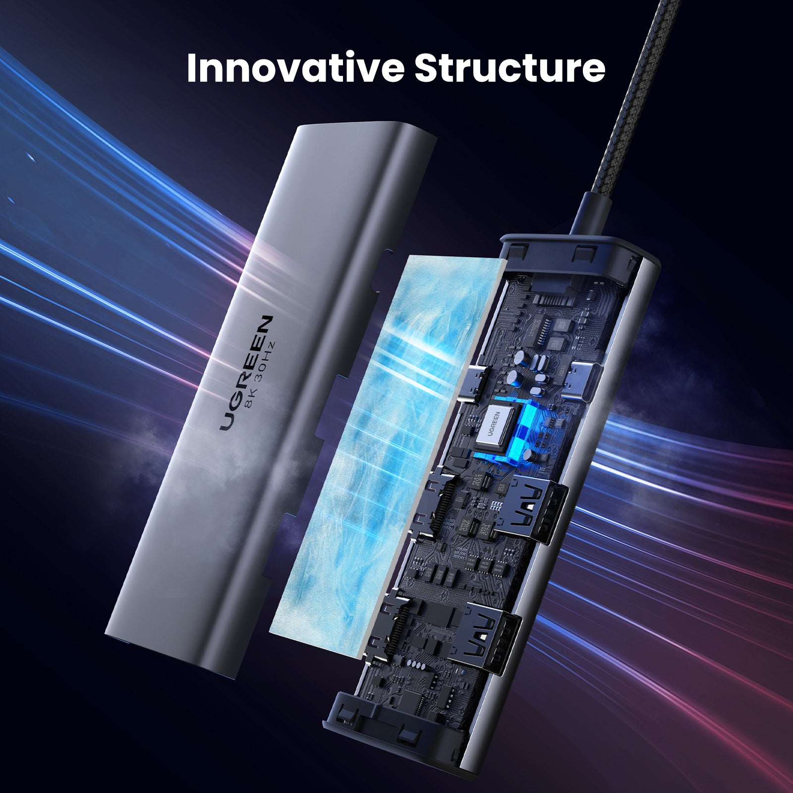UGREEN Revodok 206 6 in 1 USB-C Hub — connection and usage detail 3
