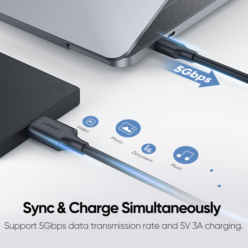 UGREEN 20103 USB Type C to Micro USB 3.0 Fast Data Transfer Charge Sync Cord — connection and usage detail 1