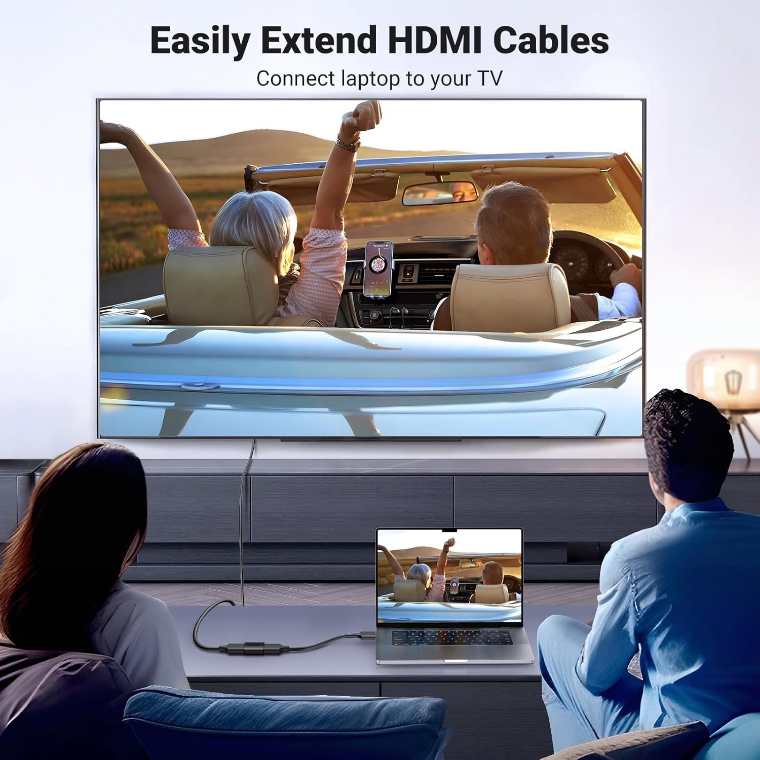UGREEN 20107 HDMI Coupler 4K@60Hz HDMI Female to Female Adapter HDMI 2.0 Extender for HDMI Cables 3D HDMI Connector Compatible with HDTV Roku TV Stick Chromecast Nintendo Switch Xbox PS5/4 Laptop PC — connection and usage detail 1