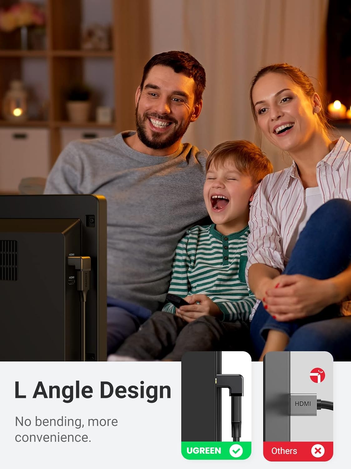UGREEN 20110 Gold Plated 4K HDMI Male to Female Connector — connection and usage detail 1