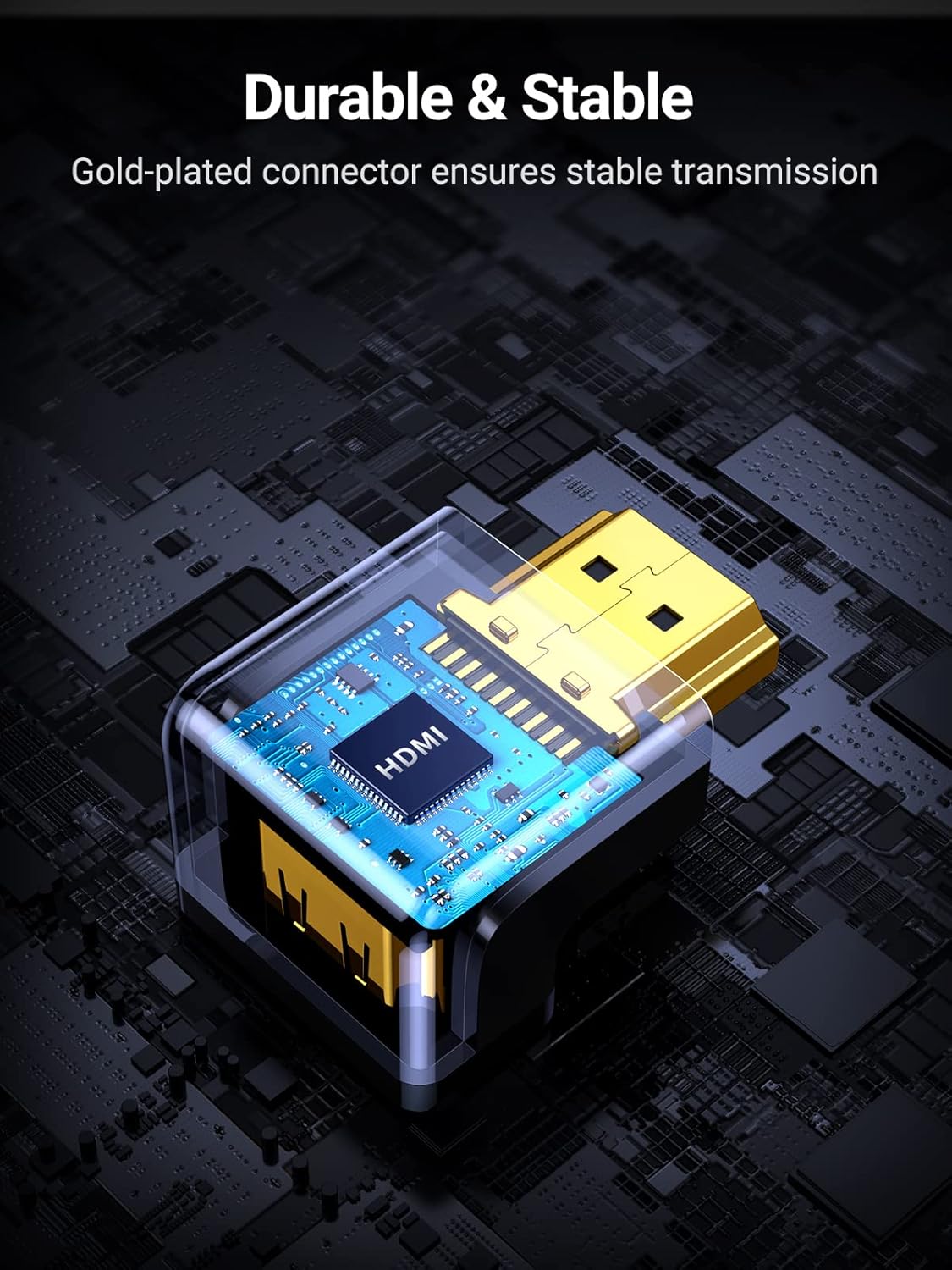 UGREEN 20110 Gold Plated 4K HDMI Male to Female Connector — connection and usage detail 3