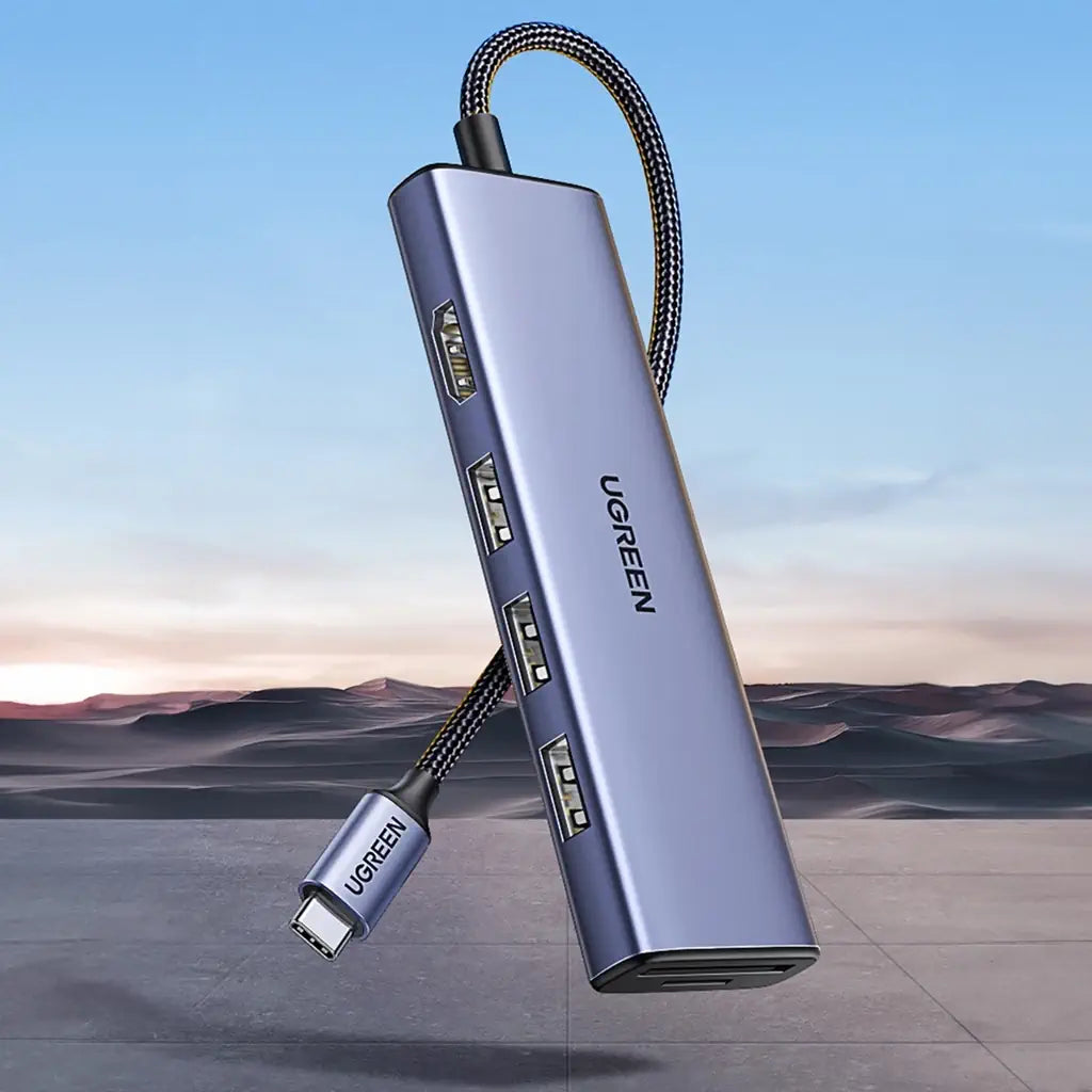 UGREEN 20956A 6-in-1 USB-C Hub 4K HDMI, 3 USB 3.0 Ports, SD &amp; TF Card Readers — connection and usage detail 2
