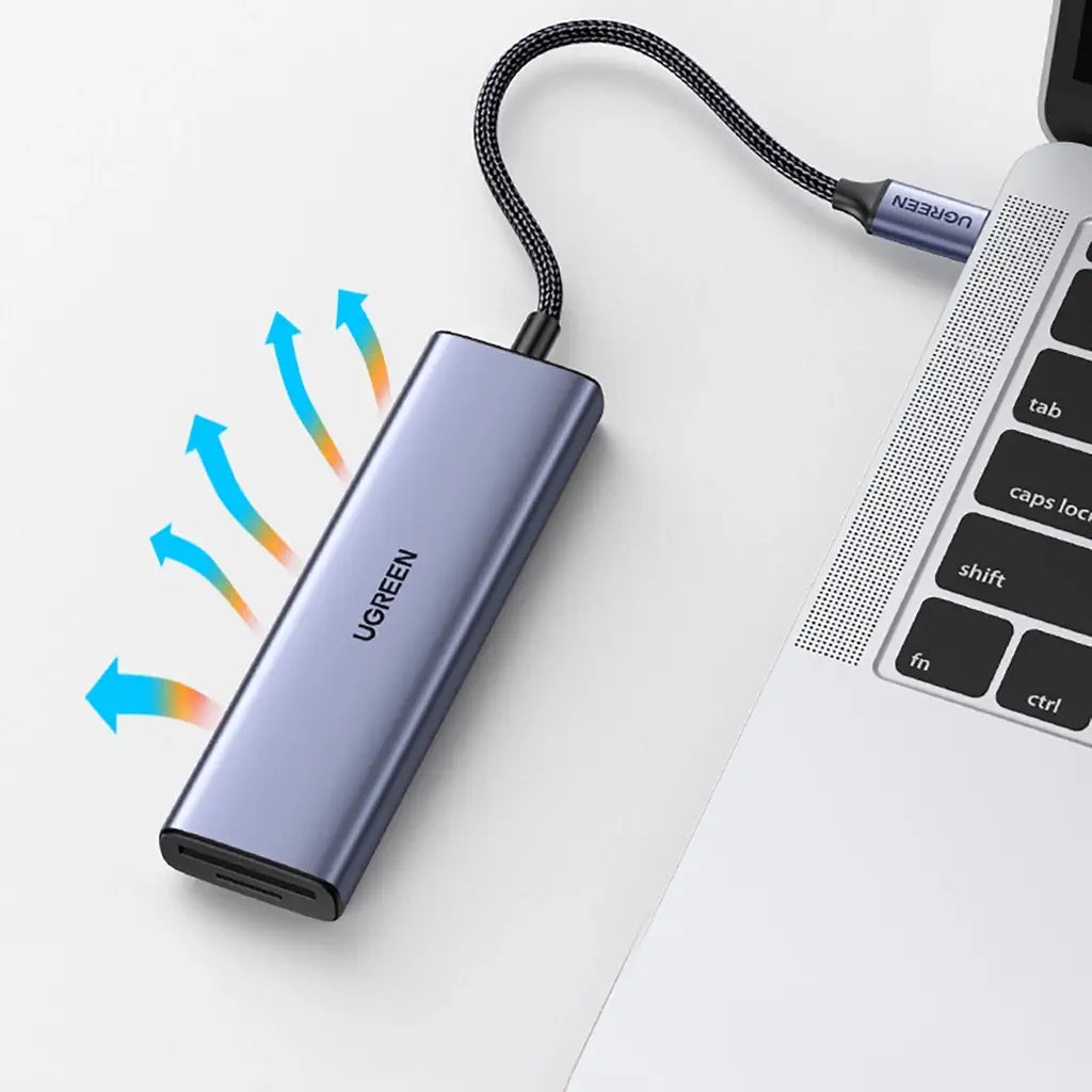 UGREEN 20956A 6-in-1 USB-C Hub 4K HDMI, 3 USB 3.0 Ports, SD &amp; TF Card Readers — connection and usage detail 3
