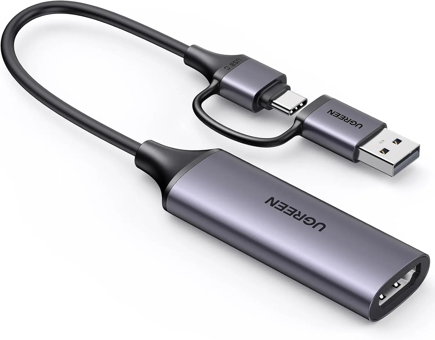 UGREEN Full HD 1080p Video Capture Card | 4K HDMI to USB-A/USB-C | HDMI Capture Device for Video & Audio Recording | Compatible with Switch, PS5, Xbox, iPadOS & macOS (25854) — product view