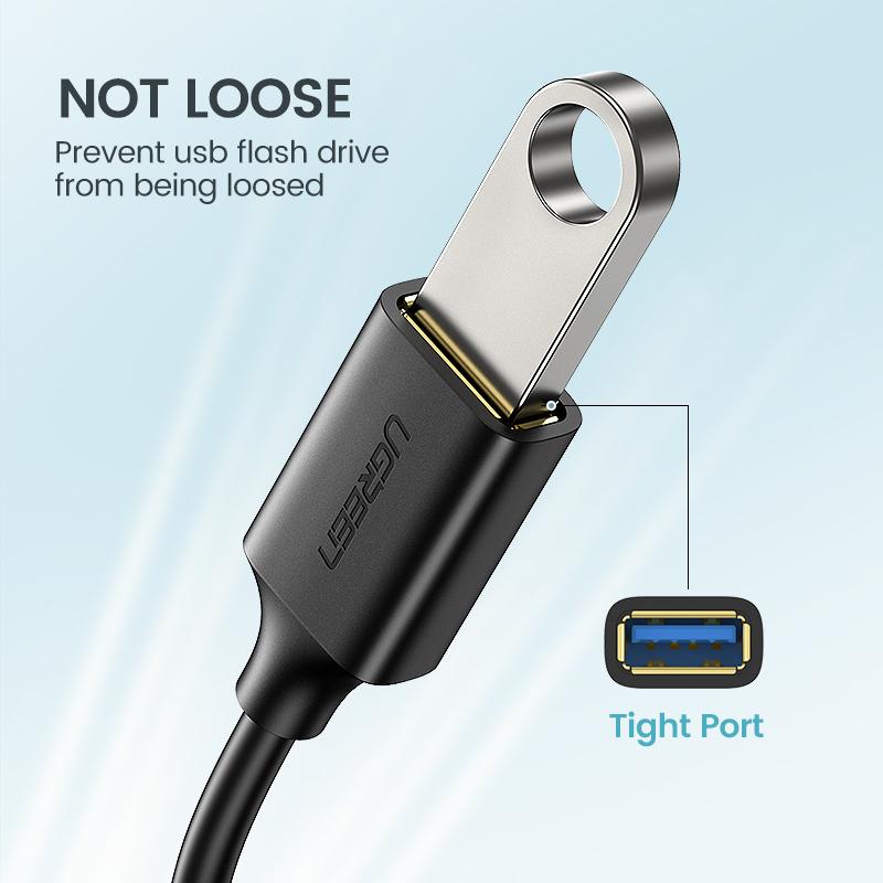 UGREEN 0.15m USB C to USB Adapter OTG Cable Type C Male to Type A Female Adaptor USB-C to USB 3.0 Converter Compatible with Thunderbolt 3 MacBook, iMac, iPad, iPhone 15 — product view