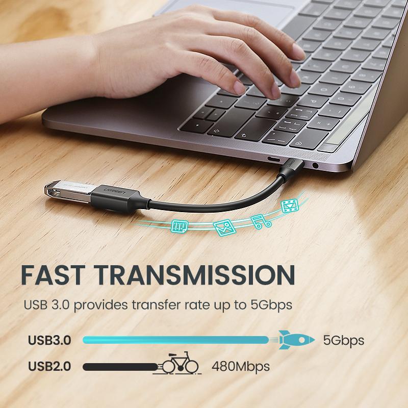 UGREEN 0.15m USB C to USB Adapter OTG Cable Type C Male to Type A Female Adaptor USB-C to USB 3.0 Converter Compatible with Thunderbolt 3 MacBook, iMac, iPad, iPhone 15 — connection and usage detail 1
