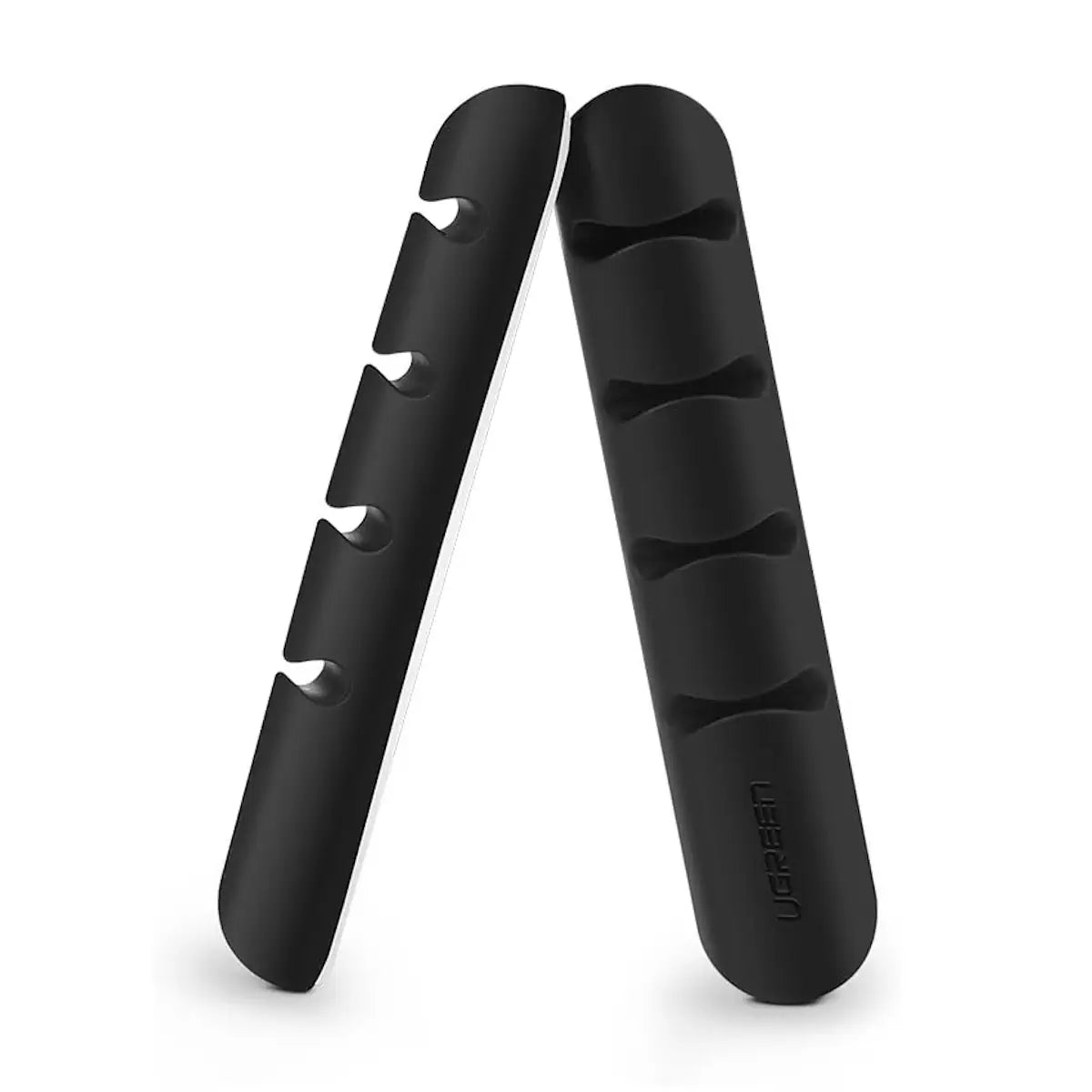 UGREEN 30762 Cable Organizer (2 Piece) Black Silicone Cable Management Strips for Laptop, TV, Charger, and Office Cables — product view