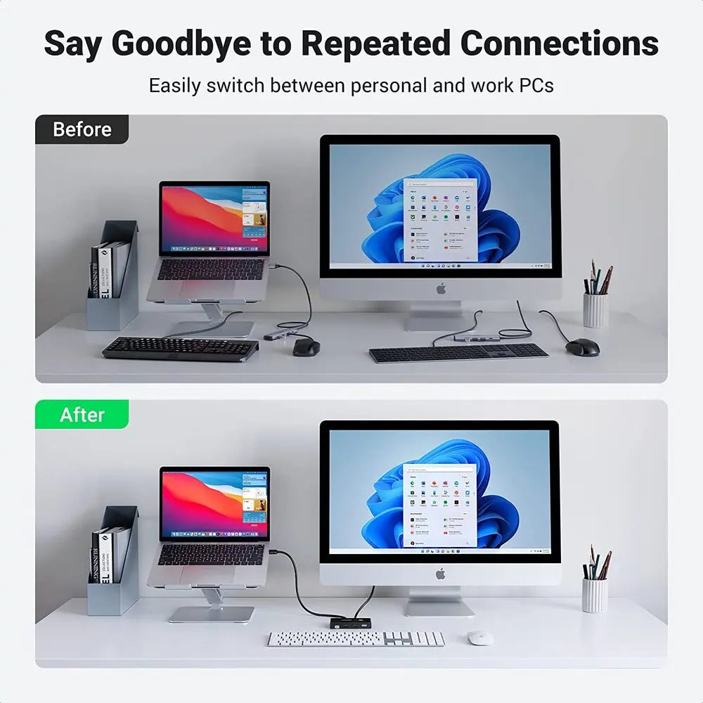 UGREEN 30768 2-PC 4-Port USB 3.0 Sharing Switch — connection and usage detail 2