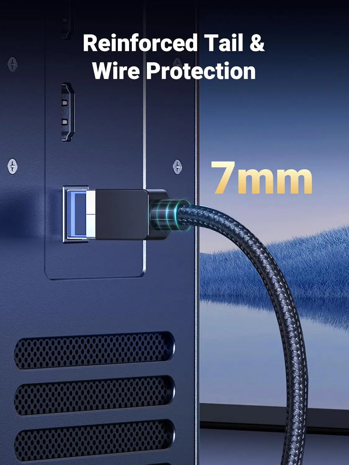 UGREEN 30795 10m Cat 8 F/FTP Braided Ethernet Cable, 40Gbps — connection and usage detail 2