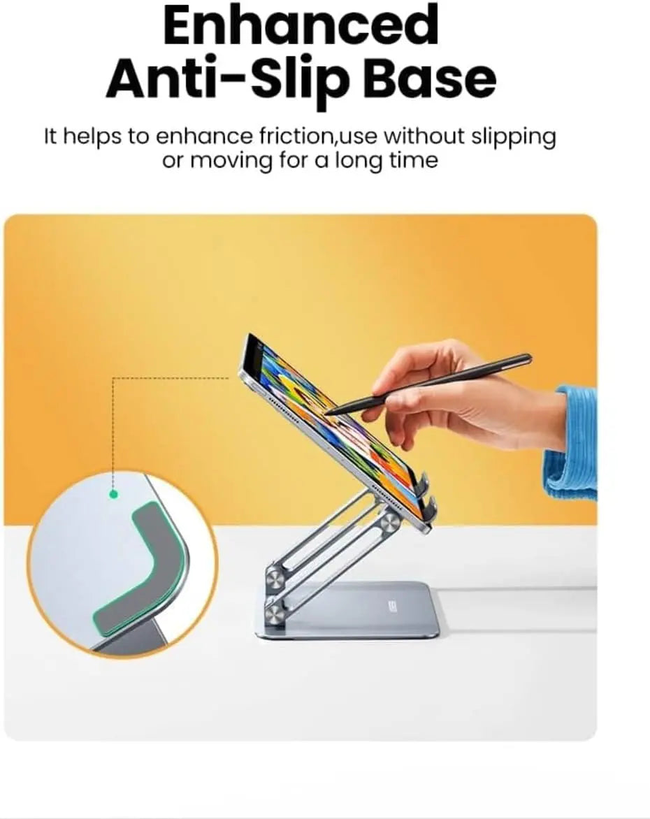 UGREEN Adjustable Aluminium Tablet Stand, 4–12.9in (40291) — connection and usage detail 1