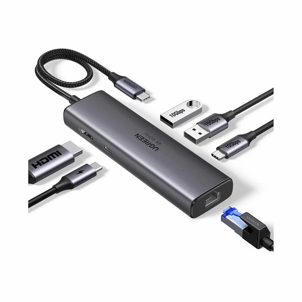 UGREEN 45000 6-in-1 USB-C Hub, 4K60, 10Gbps and Gigabit — product view