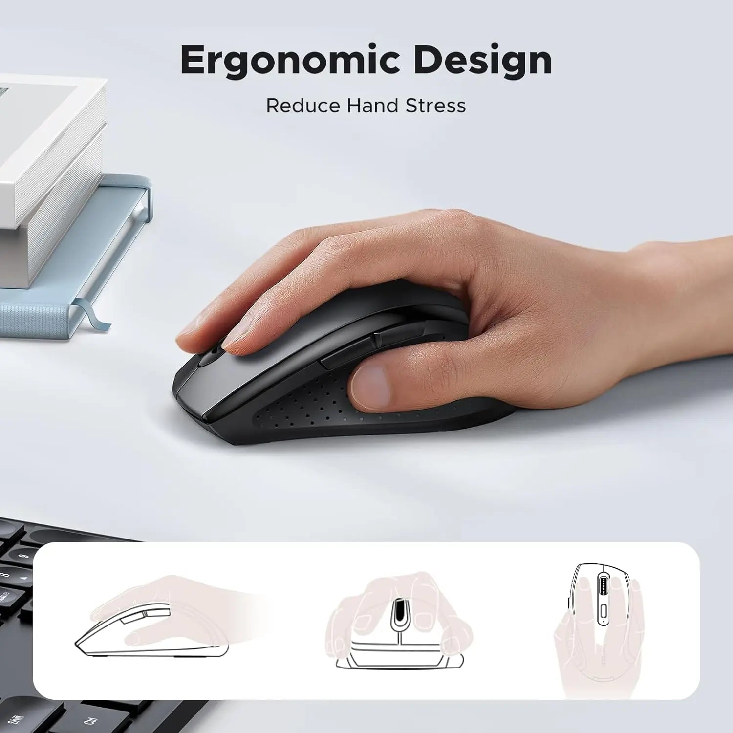 UGREEN M511 45012 2.4GHz Wireless Ergonomic Mouse — connection and usage detail 1