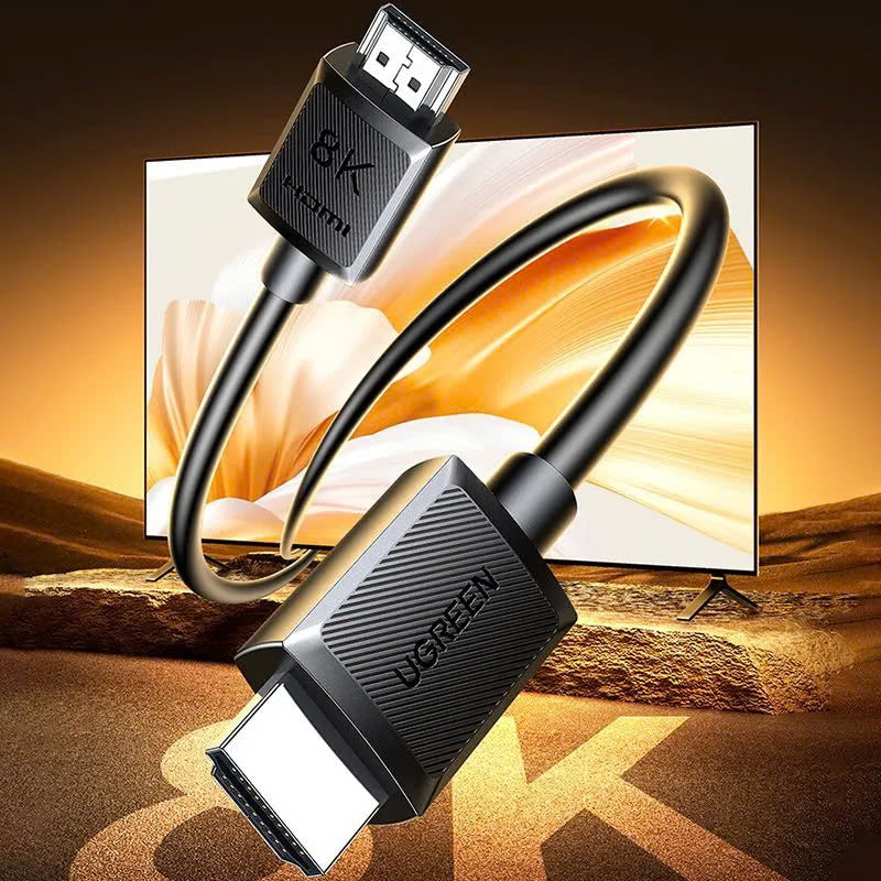 UGREEN 45433 HDMI 2.1 Cable 8K@60Hz (3 Meter) 48Gbps, Dolby Atmos, eARC — connection and usage detail 1
