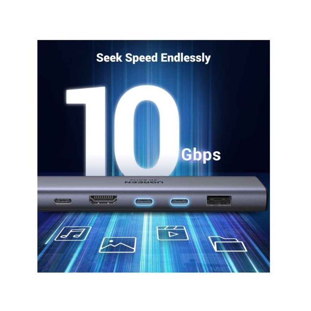 UGREEN CM511 7-in-1 USB-C Hub with 4K@60Hz HDMI & 10Gbps Data (45521) — connection and usage detail 2