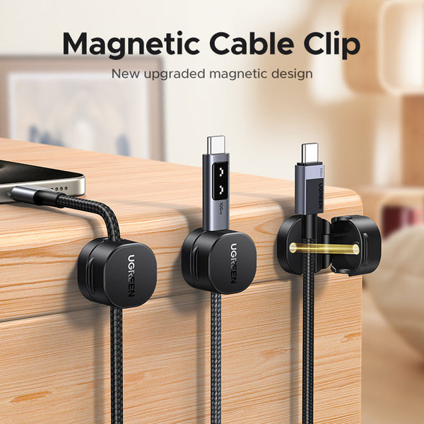 UGREEN 3Pcs Cable Clips Organizer Silicone USB Cable Winder Flexible Cable Management Clips Cable Holder For Mouse Headphone Earphone For Desk Car Wall Cable Fixer Organizer — product view