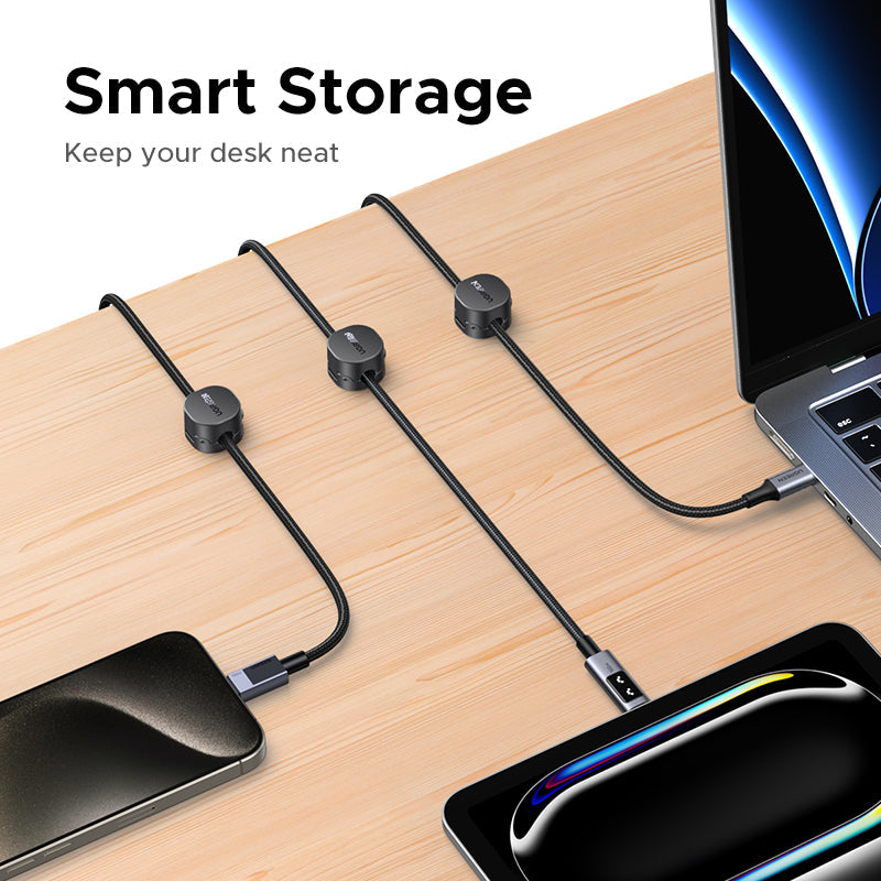 UGREEN 3Pcs Cable Clips Organizer Silicone USB Cable Winder Flexible Cable Management Clips Cable Holder For Mouse Headphone Earphone For Desk Car Wall Cable Fixer Organizer — connection and usage detail 2