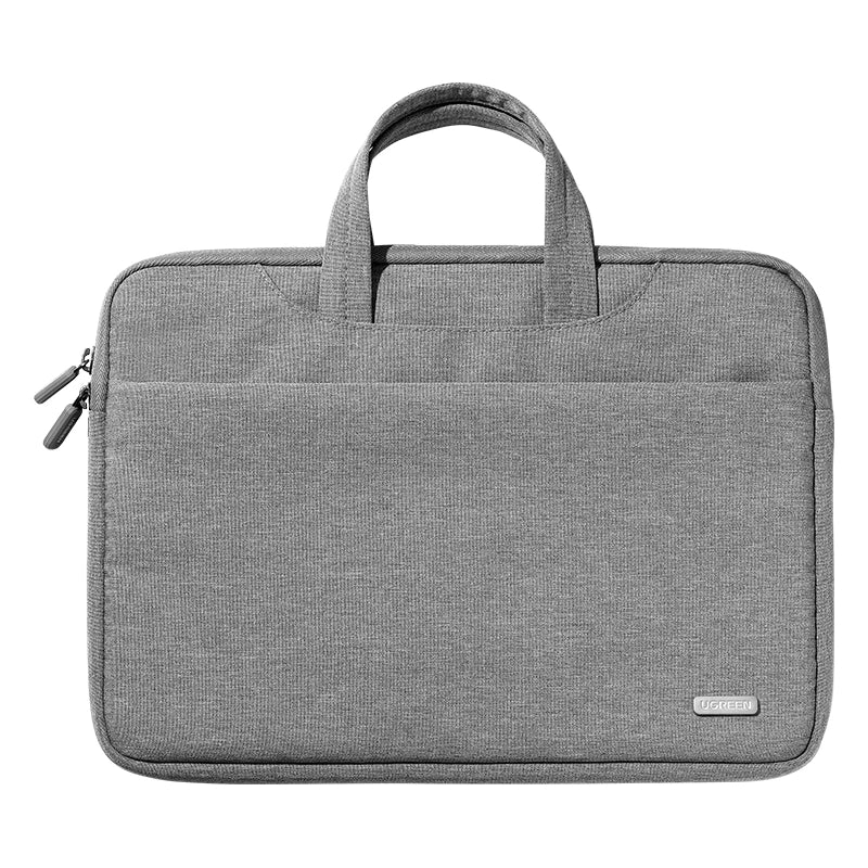 UGREEN Laptop Carry Bag for 14–14.9″ | Water-Resistant Protective Sleeve with Three-Layer Protection & Organized Front Pocket (Gray, Model 50337) — connection and usage detail 1