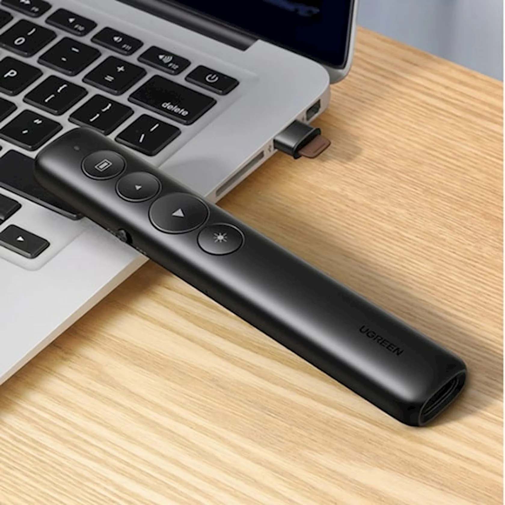 UGREEN 50654 Laser Pointer Wireless Remote Controller Presenter — connection and usage detail 2