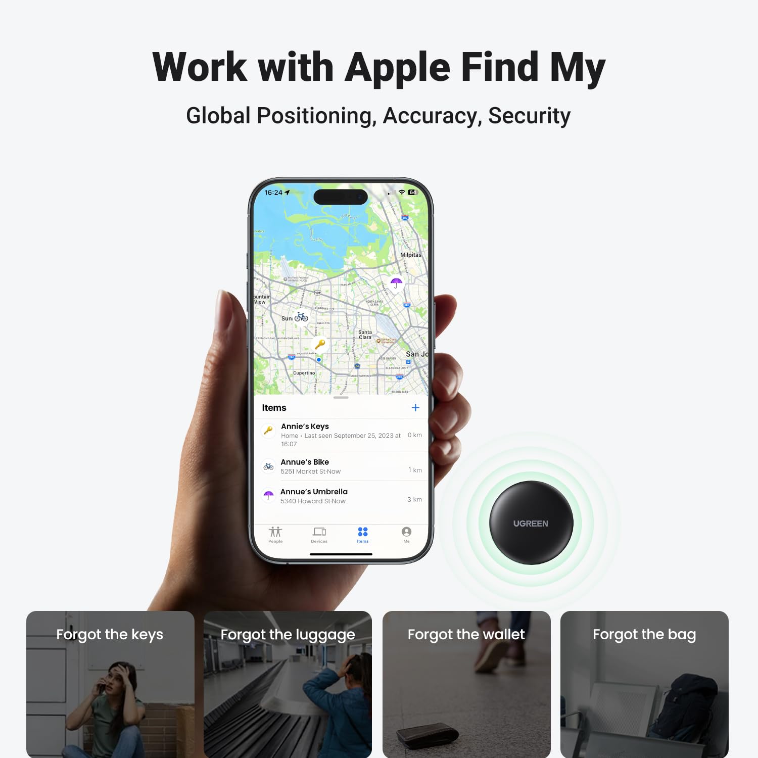 UGREEN 60387 Item Finder (Apple Certified) Bluetooth Tracker — connection and usage detail 2