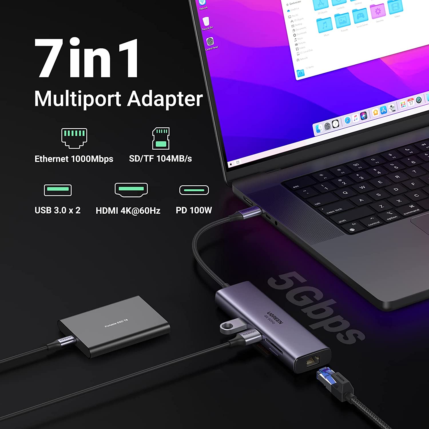 UGREEN 7-in-1 USB-C Hub with 4K HDMI — product view