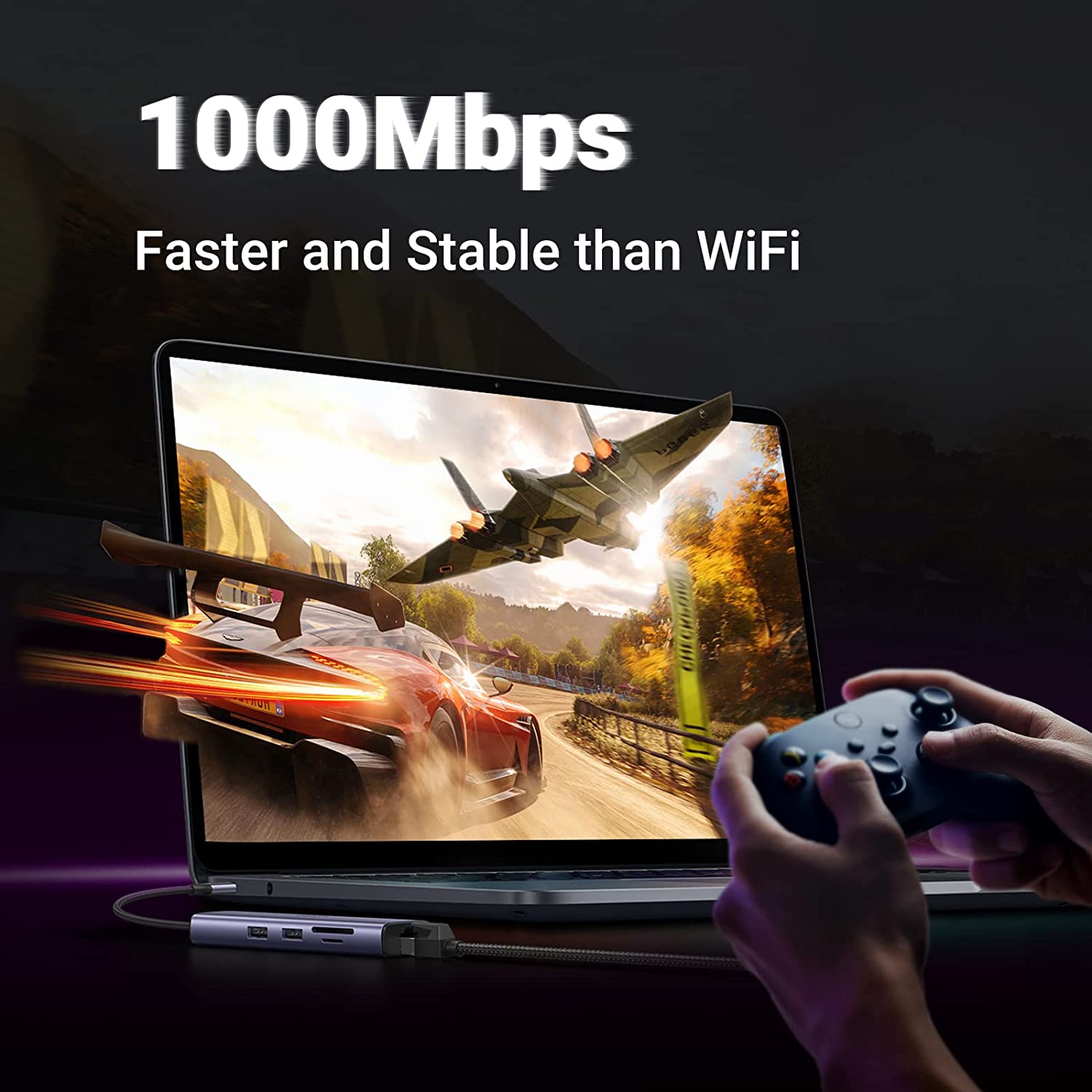 UGREEN 7-in-1 USB-C Hub with 4K HDMI — connection and usage detail 2