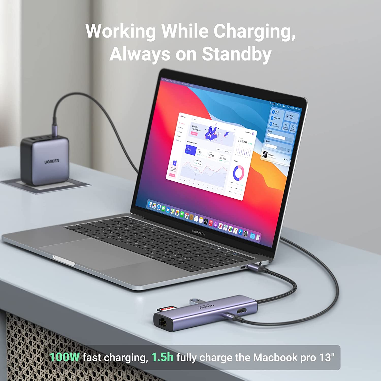 UGREEN 7-in-1 USB-C Hub with 4K HDMI — connection and usage detail 3