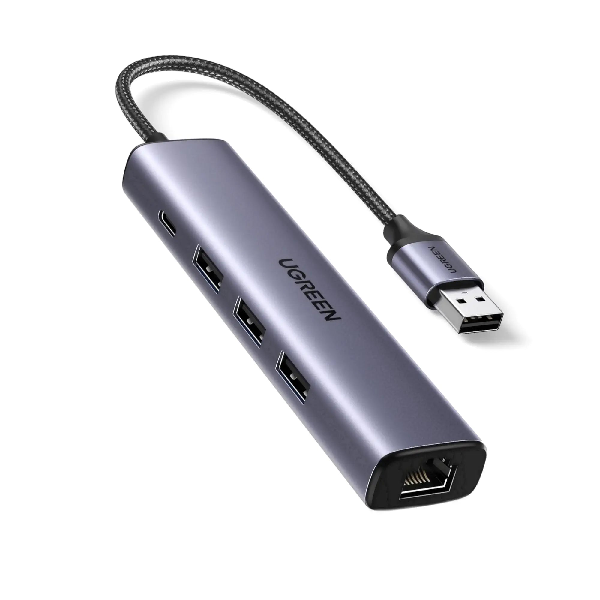 UGREEN 60554 USB 3.0 To Gigabit Ethernet Adapter 5 In 1 Multiport Hub — product view