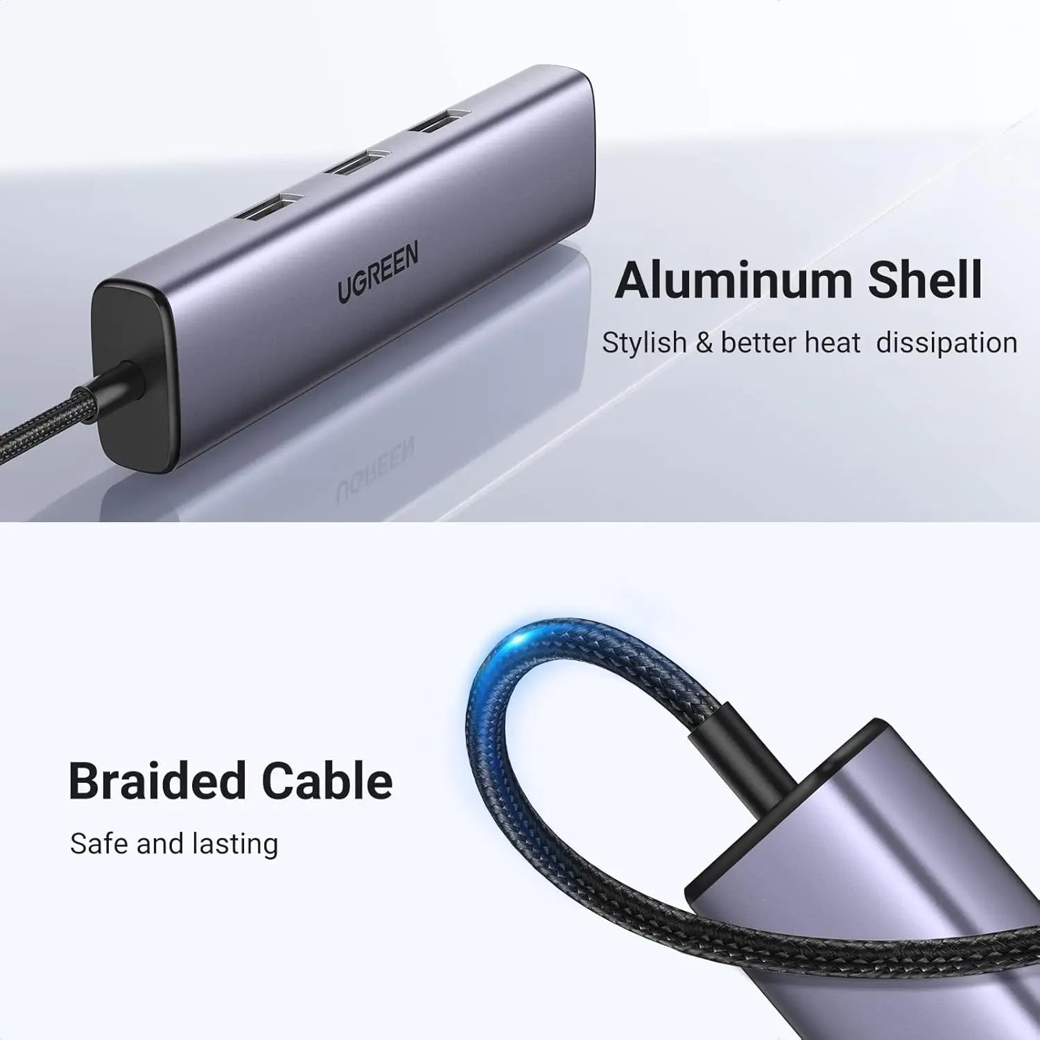 UGREEN 4-in-1 USB-C Hub with Gigabit Ethernet (60600) — connection and usage detail 1