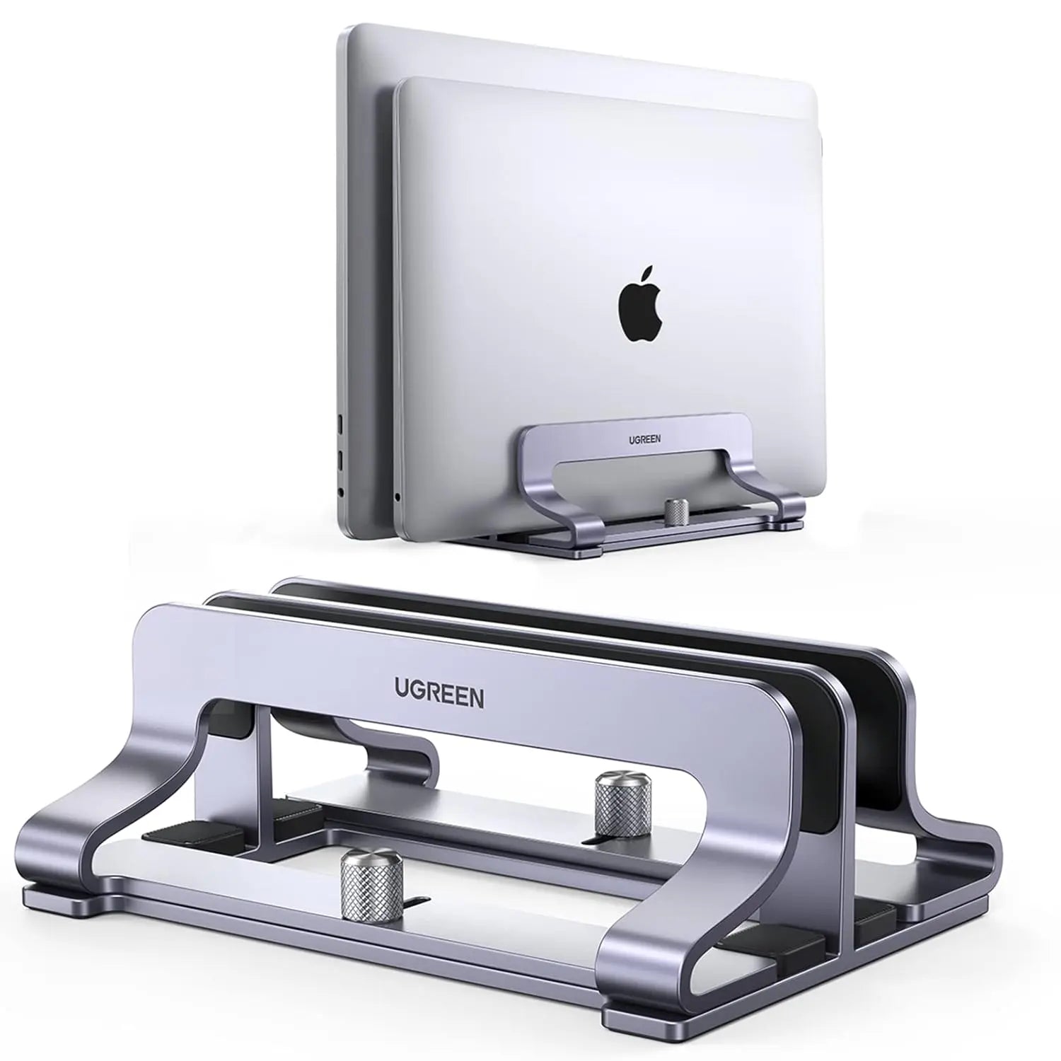 UGREEN Vertical Laptop Stand Dual Slot Adjustable Dock Aluminum Desktop Stand MacBook Air Pro Surface LG Gram Lenovo (60643) — product view
