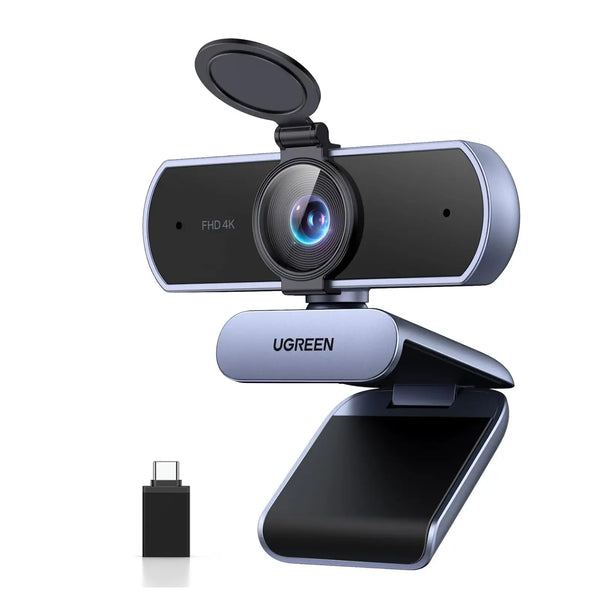 UGREEN 65381 4K Webcam for PC Ultra HD Web Camera with Microphone, Privacy Cover, 70° Fov, PDAF Autofocus, USB A & USB C Adapter, Plug & Play, for Streaming, Conference, Zoom, Switch 2 — product view
