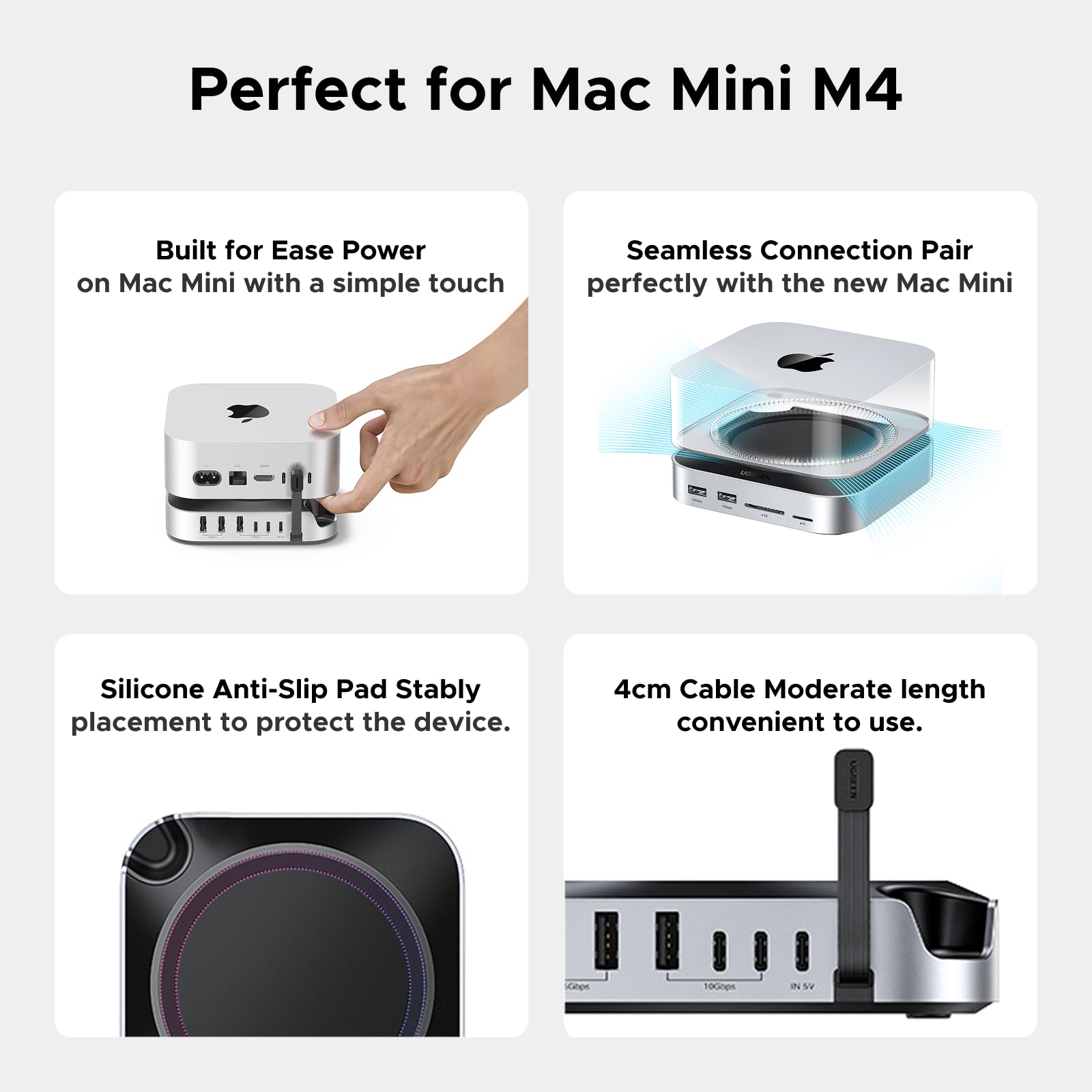 UGREEN Mac mini 11-in-1 Docking Station with SSD Expansion — connection and usage detail 3