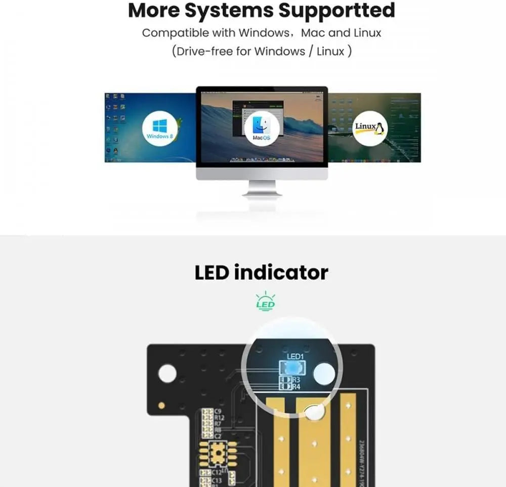 UGREEN M.2 NVMe to PCIe 3.0 x4 Adapter Card Internal SSD Converter 2230 2242 2260 2280 Desktop PC Expansion 70504 — connection and usage detail 1