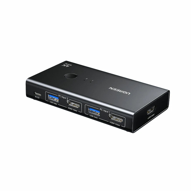 UGREEN HDMI KVM Switch 2 In 1 Out, Black (75246) — product view