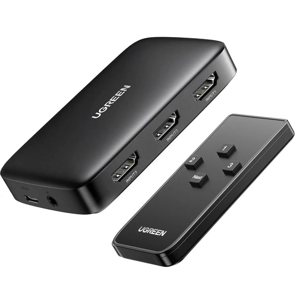 UGREEN 3 In 1 Out HDMI Switch Splitter IR Remote 4K@30Hz 3D 1080P Nintendo Switch PS4 Xbox One Apple TV Fire Stick Blu-Ray 80125 — product view