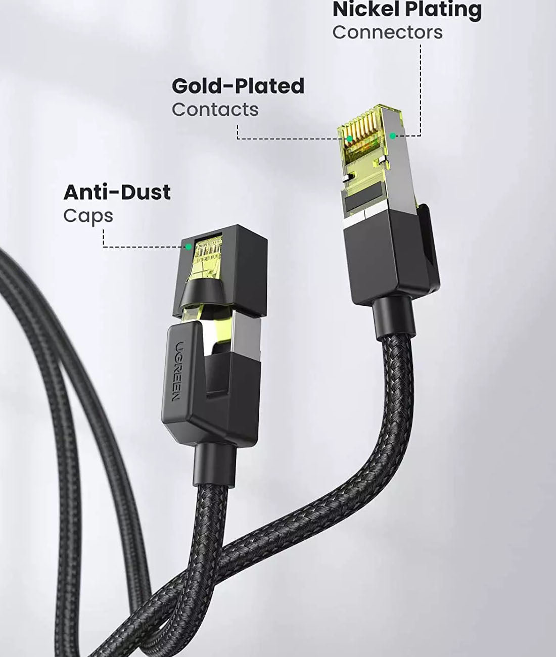 UGREEN 80423 CAT7 Ethernet Cable with Shielded Braid (2 Meter) — connection and usage detail 1