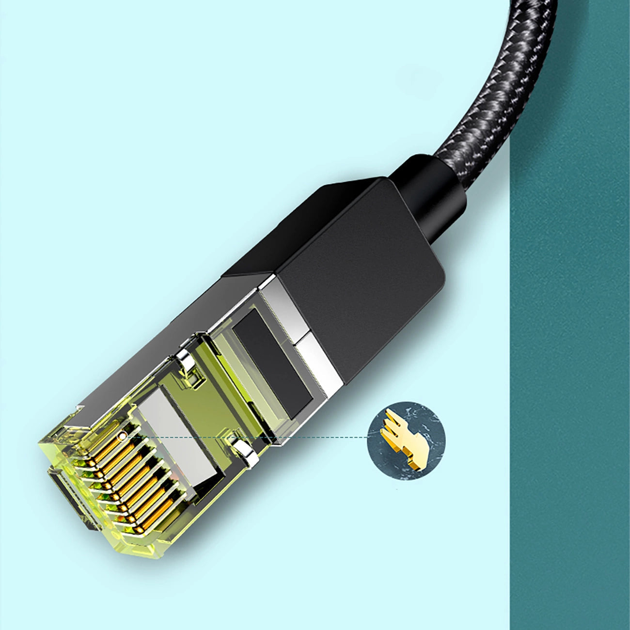 UGREEN NW150 80424 3m Cat 7 F/FTP Ethernet Cable, 10Gbps — connection and usage detail 1