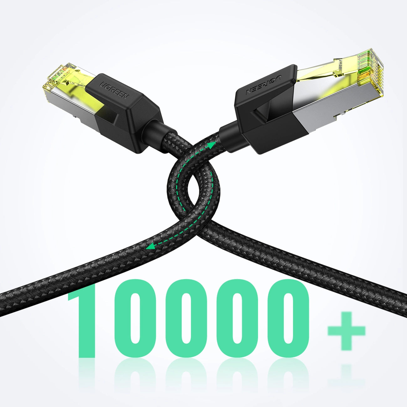 UGREEN NW150 80424 3m Cat 7 F/FTP Ethernet Cable, 10Gbps — connection and usage detail 2