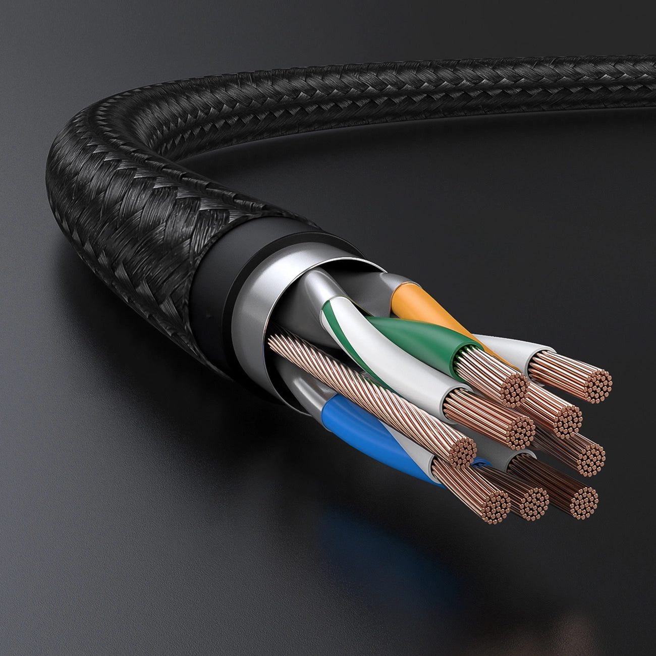 UGREEN NW150 80424 3m Cat 7 F/FTP Ethernet Cable, 10Gbps — connection and usage detail 3