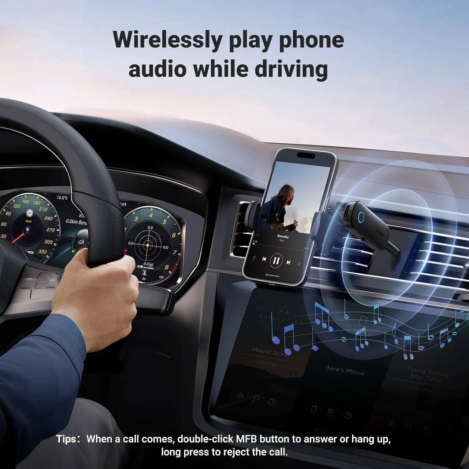 UGREEN 80893 Bluetooth 5.4 AUX Transmitter/Receiver — connection and usage detail 3