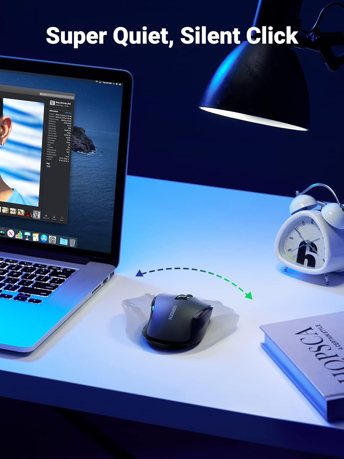 UGREEN 90855 Wireless Mouse 2.4G USB Receiver with Ergonomic Design — connection and usage detail 2