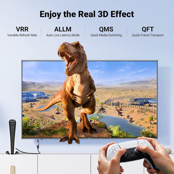 UGREEN 8K HDMI 2.1 Extension Cable 48Gbps - Ultra High Speed HDMI Male to Female Extender Cord 4K 240Hz/120Hz [6.6FT/2M] eARC, Dolby Vision, VRR for PS5 Pro, Xbox Series X, Switch 2, Smart TV, Soundbar — product view