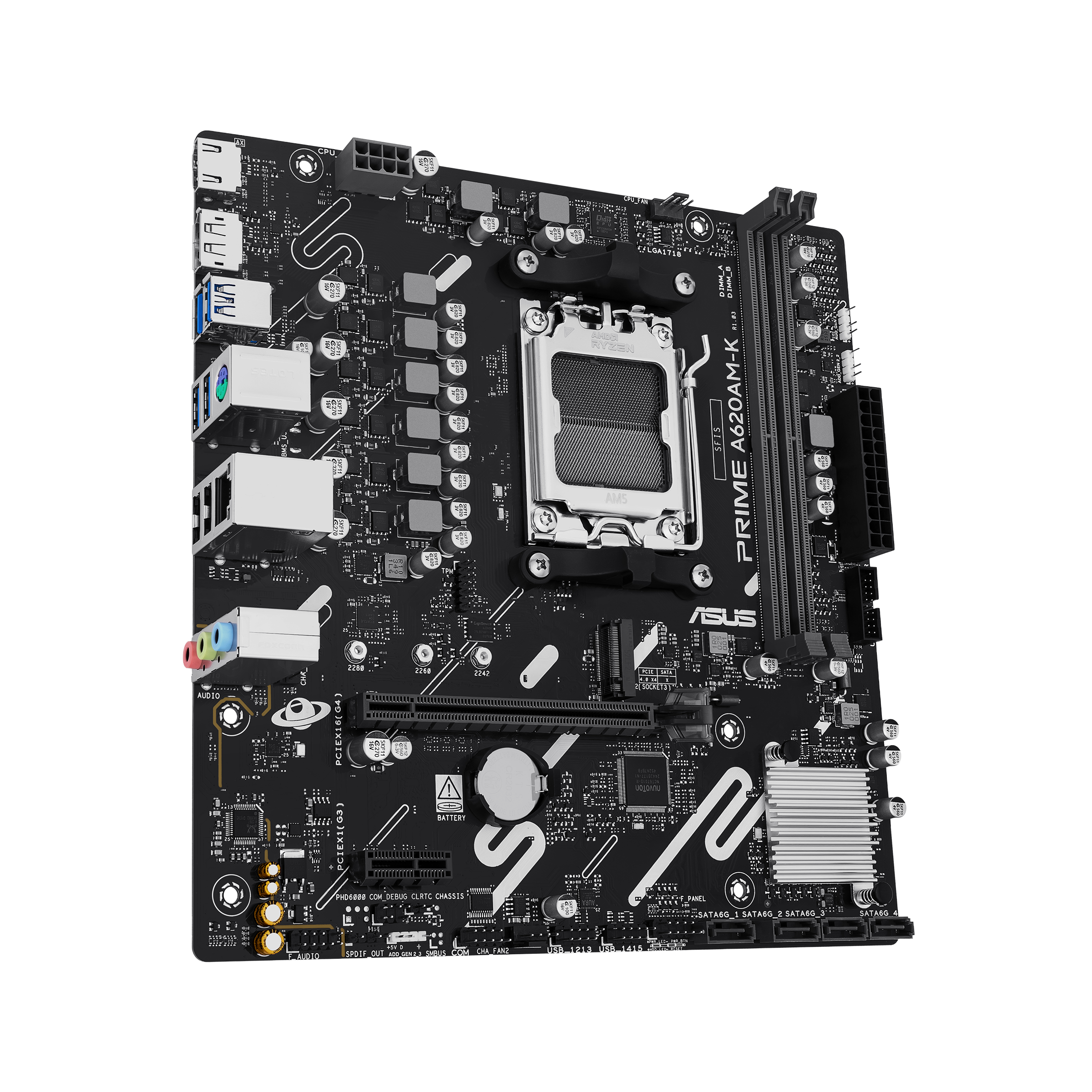 PRIME A620AM-K-CSM front view, 60 degrees, with I/O ports