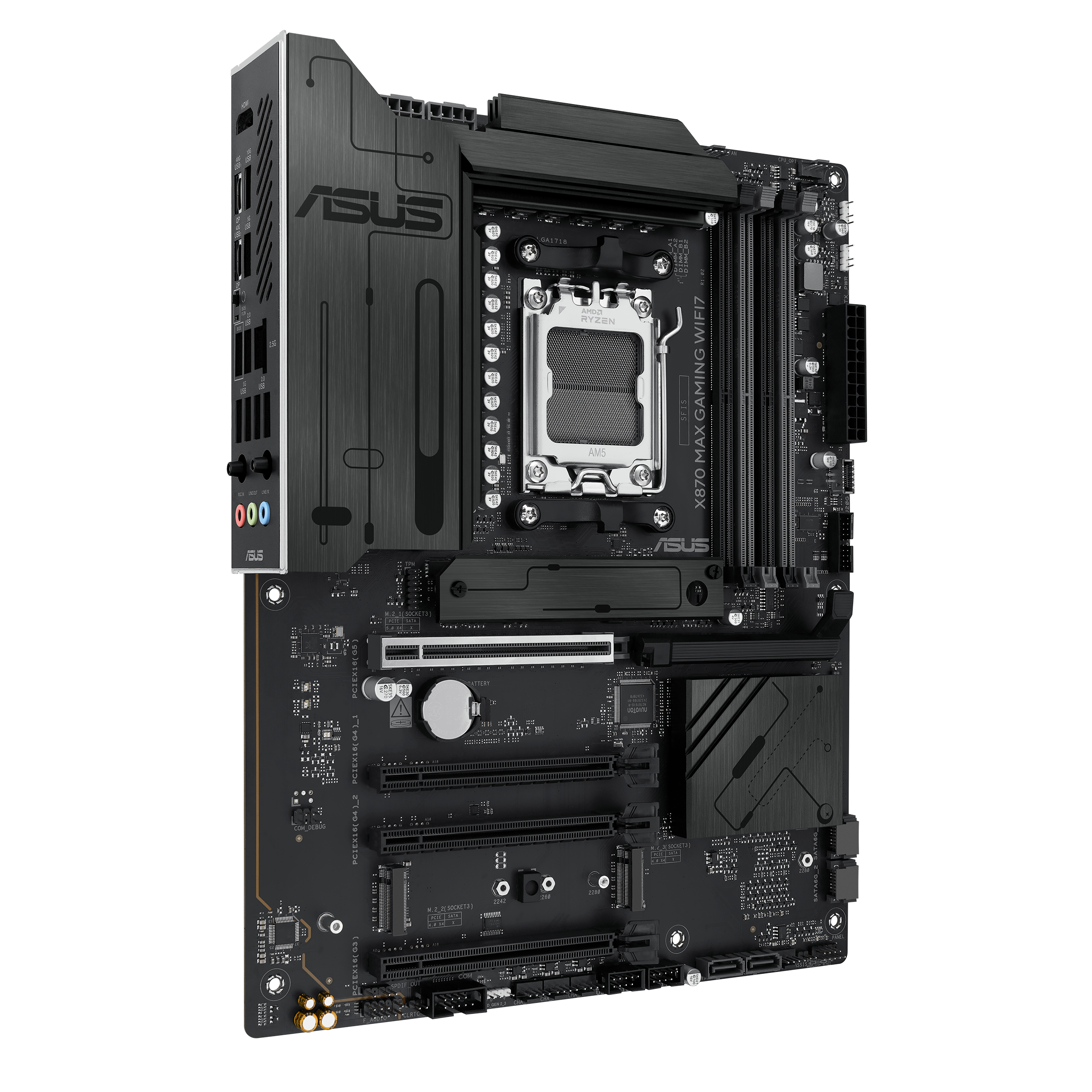 X870 MAX GAMING WIFI7 front view, 45 degrees