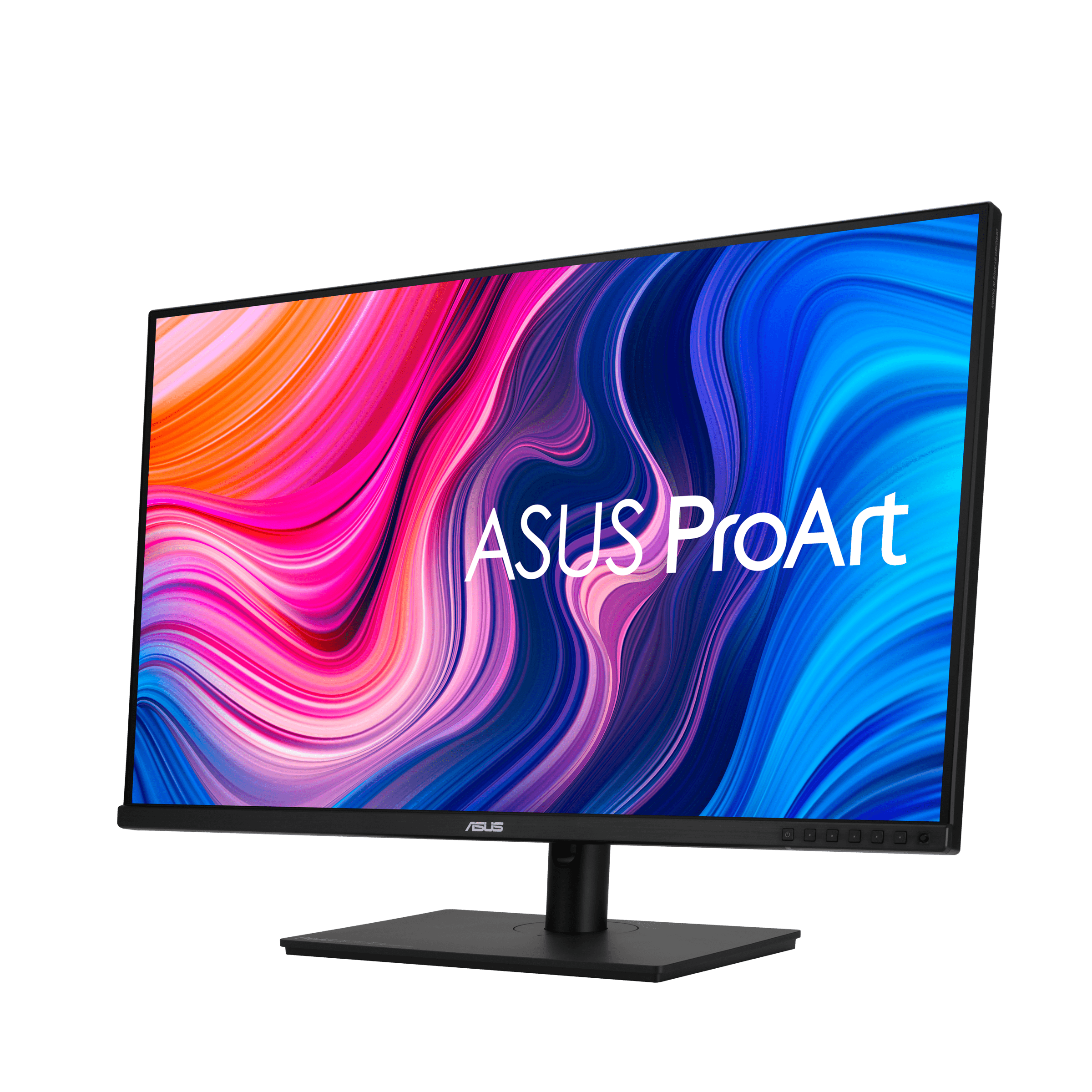 ProArt Display PA329CV, front view, tilted 45 degrees