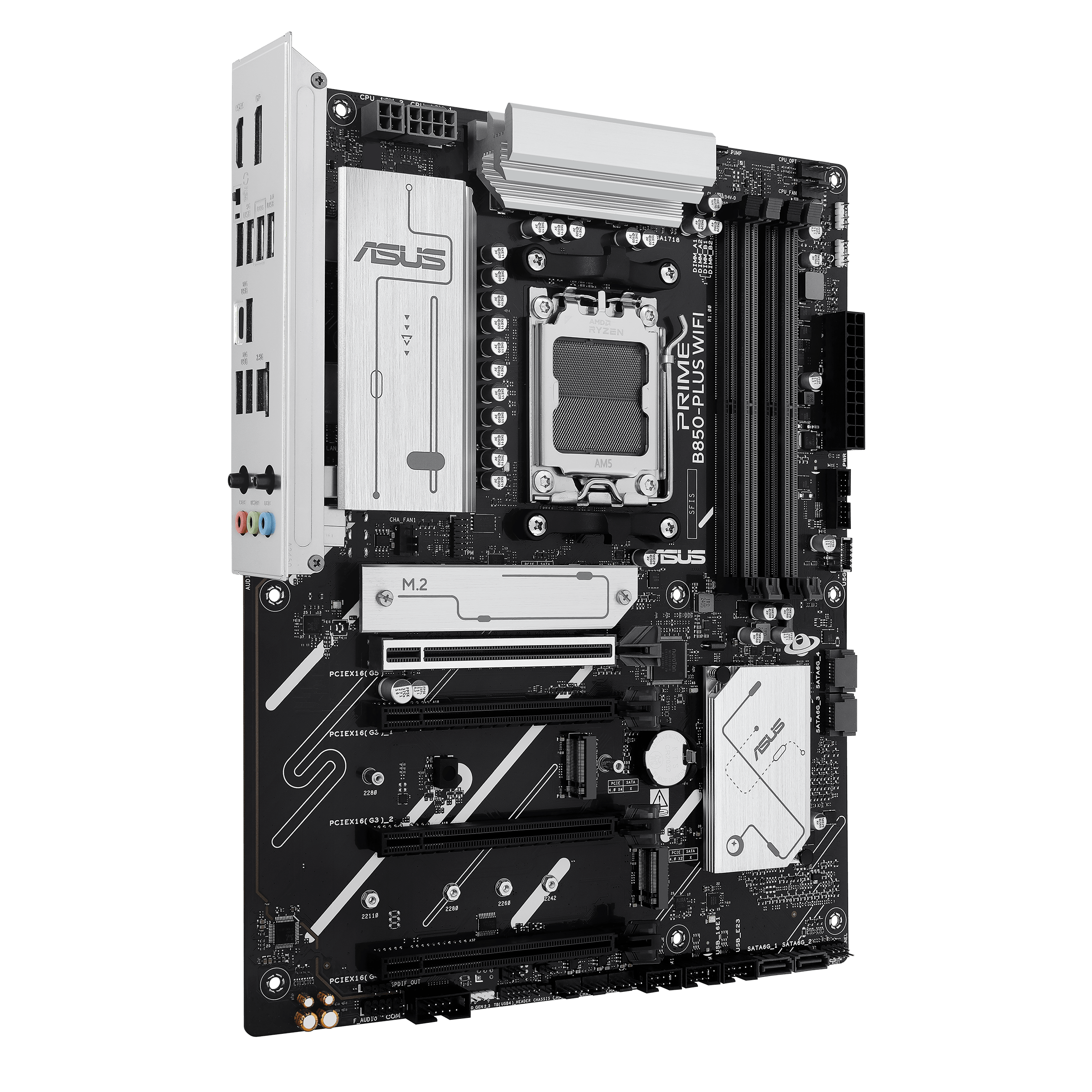 PRIME B850-PLUS WIFI-CSM front view, 90 degrees