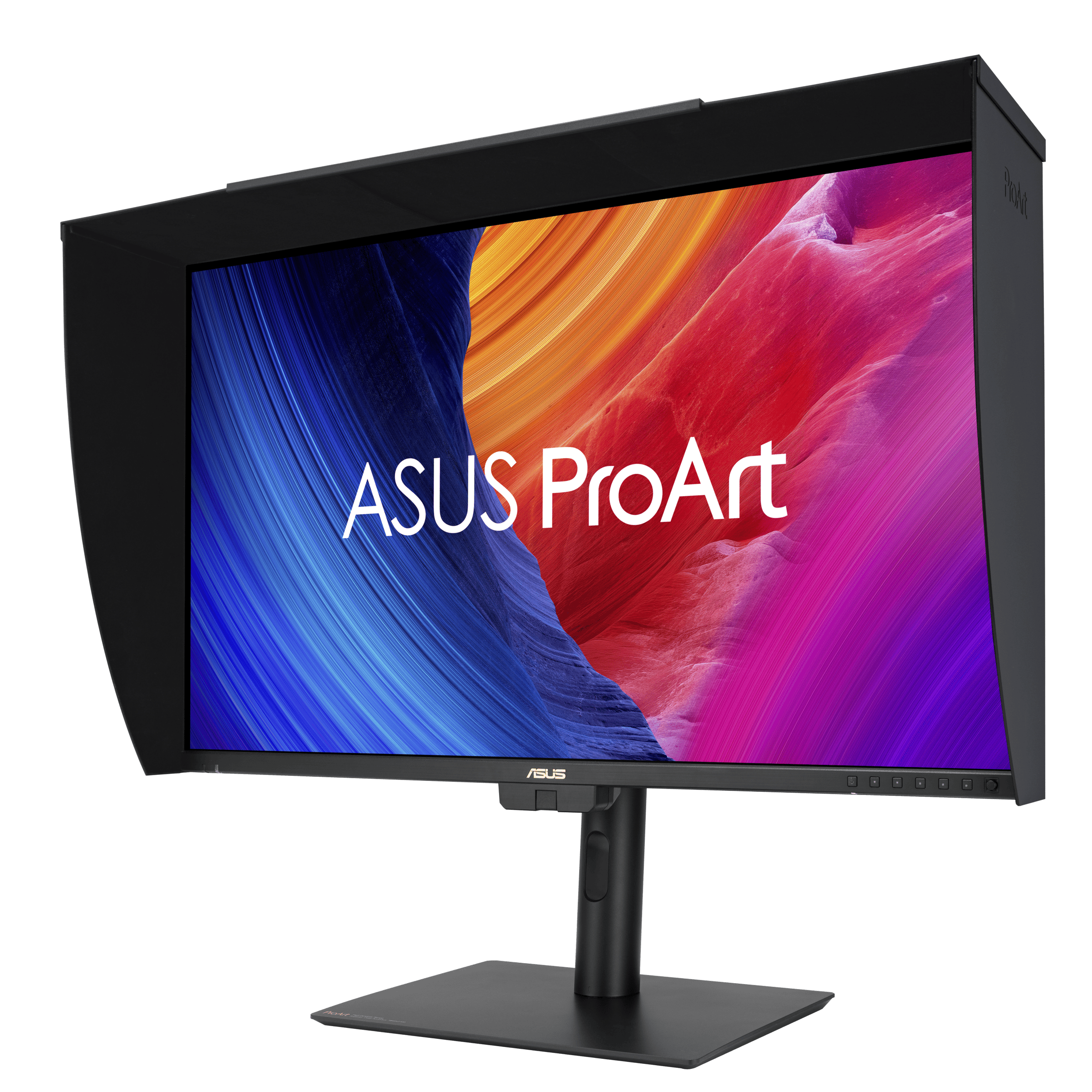 ProArt Display PA32UCE-front view to the left with hood