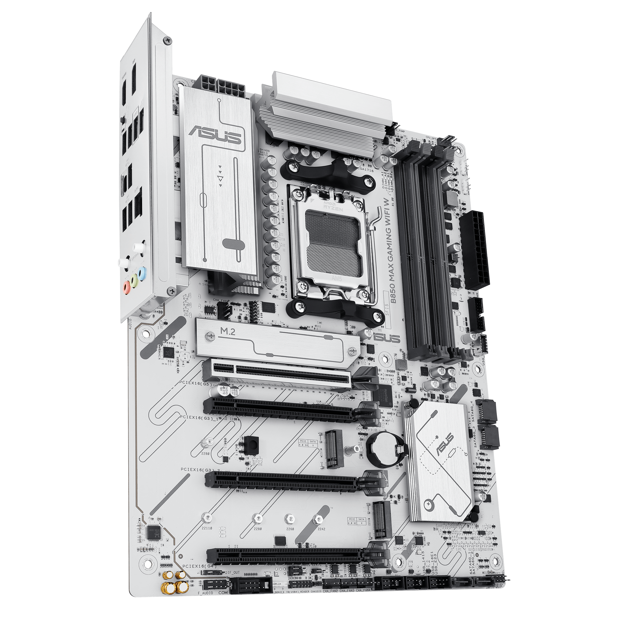 B850 MAX GAMING WIFI W front view, 60 degrees