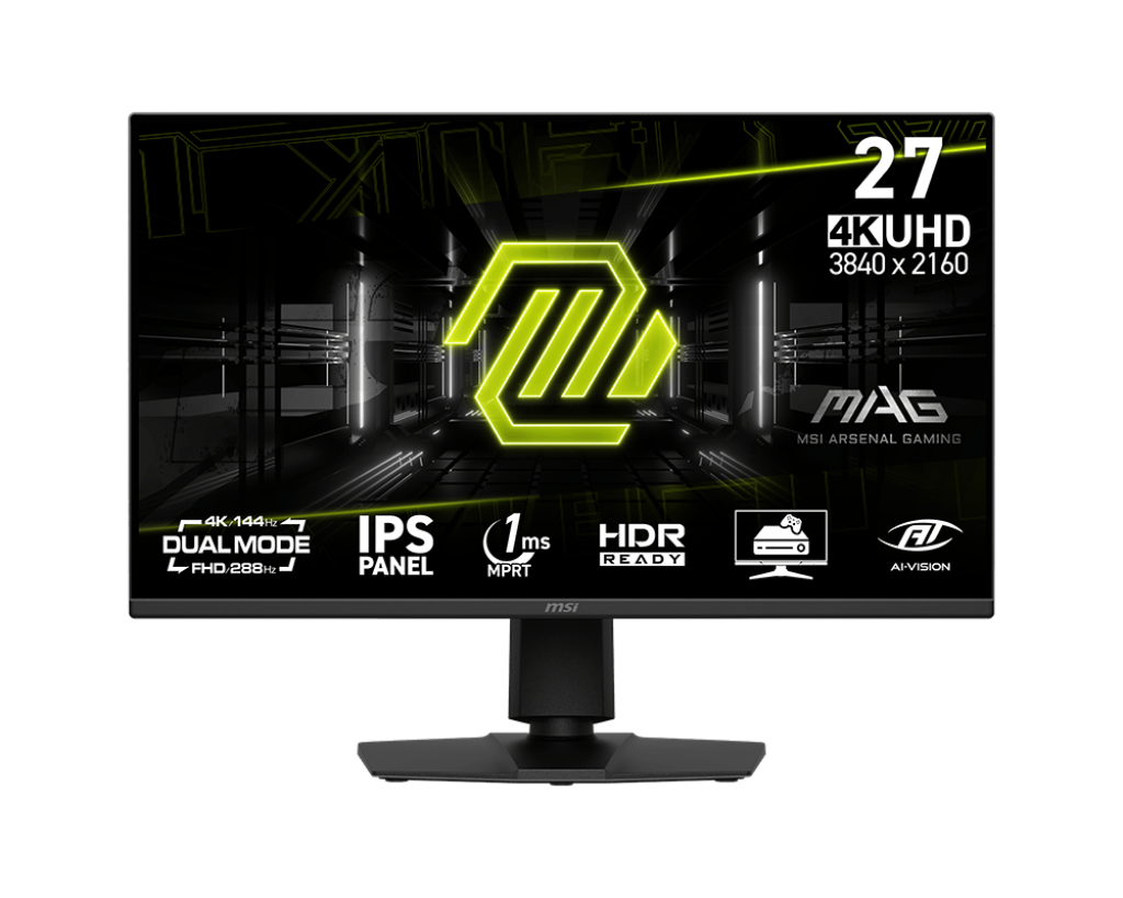MSI MAG 275UPD E14, 27″ Dual Mode, 4K 144Hz, FHD 288Hz 1ms, IPS Gaming Monitor