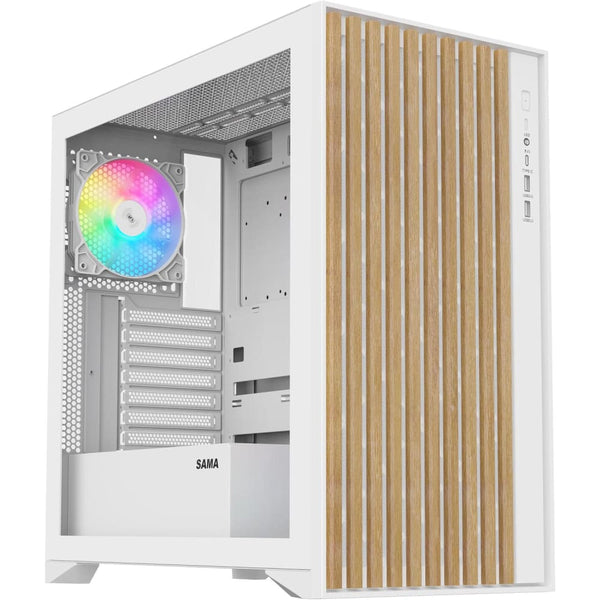 SAMA V Nature ATX Mid Tower Gaming Chassis - White - Gaming Wala Bhai